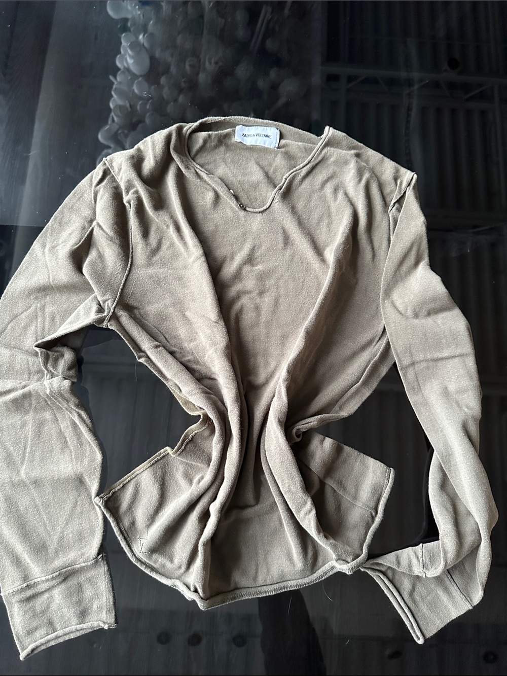 Zadig & Voltaire Men's L Lightweight Crewneck Sweater in Taupe
